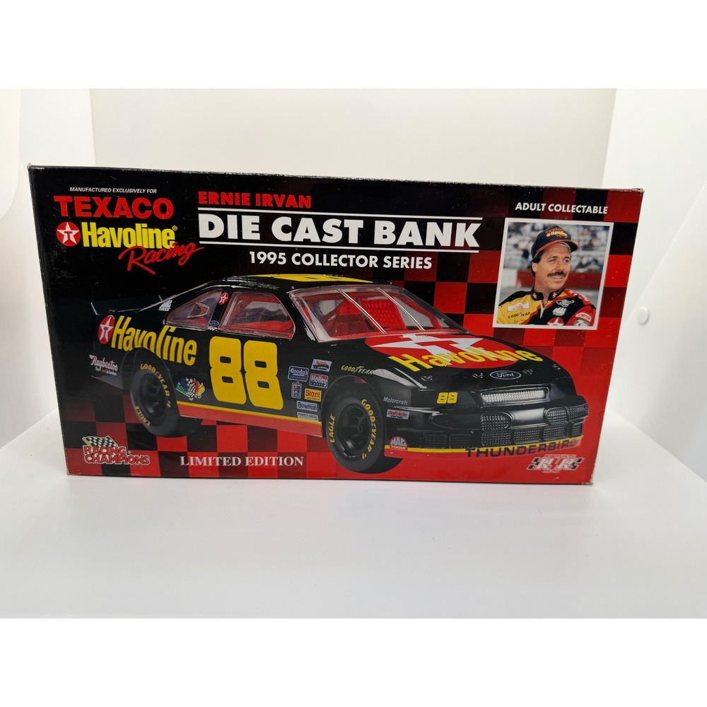 Racing Champions Ernie Irvan 88 Texaco Havoline 1995 1/24 Diecast Bank Box